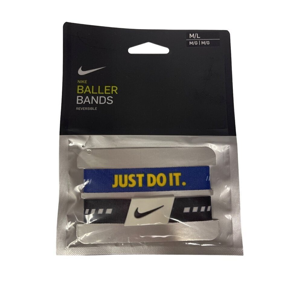 NEW! Nike Baller Bands Reversible Black Blue 2 Pack Size Medium Large
